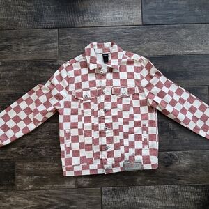 #448 Disney Red and White Checkered Jean Jacket